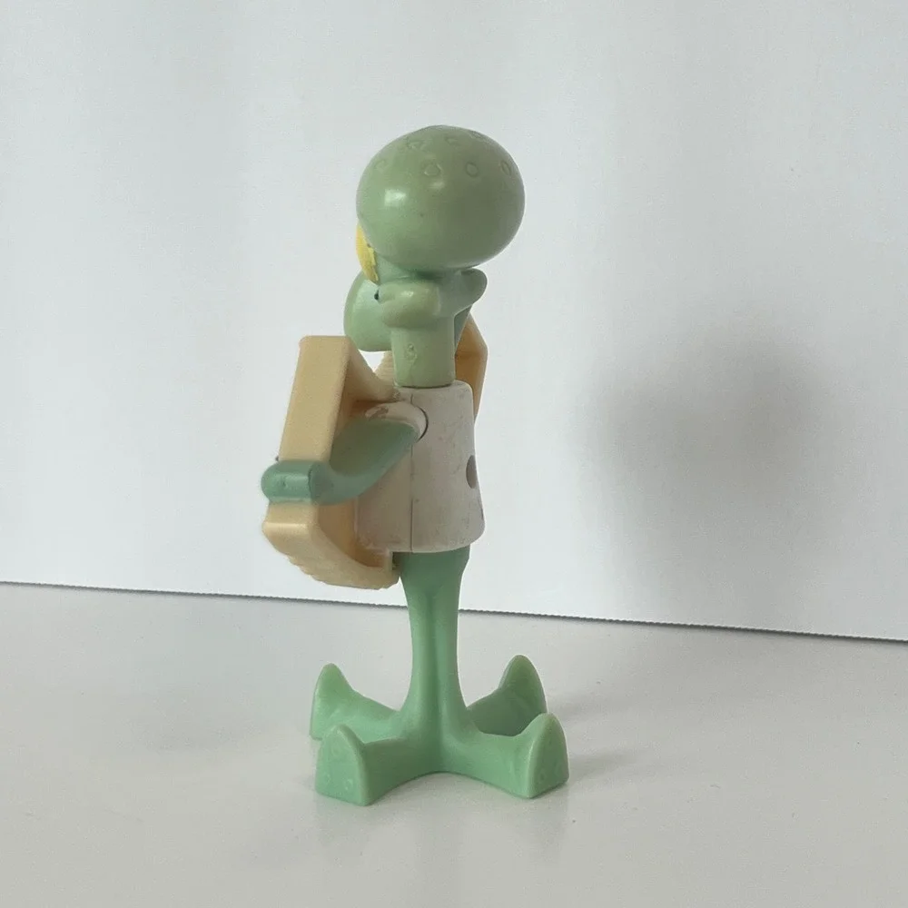 Vintage 2004 Burger King SpongeBob Squidward Accordion Toy Figure Collectible